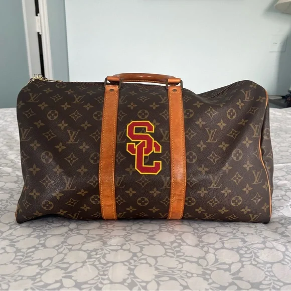 Louis Vuitton Brown Monogram Keepall 45 w/ USC logo - Picture 1 of 10